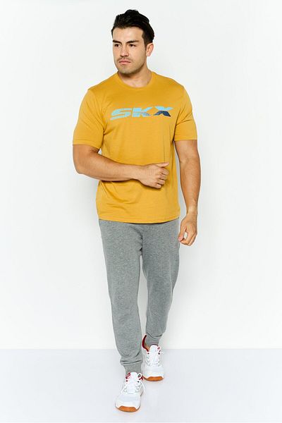 SKECHERS Men Sportswear Fit Short Sleeve Outdoor T Shirt, Gold