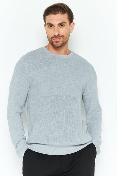 Michael Kors Men Crew Neck Embroidered Logo Long Sleeves Sweatshirt, Grey