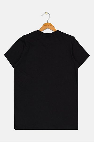Ellesse تي شيرت رياضي بشعار العلامة التجارية للأولاد، أسود