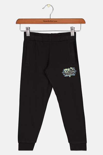 Puma Toddlers Boy Sportswear Brand Logo Outdoor Pant, Black