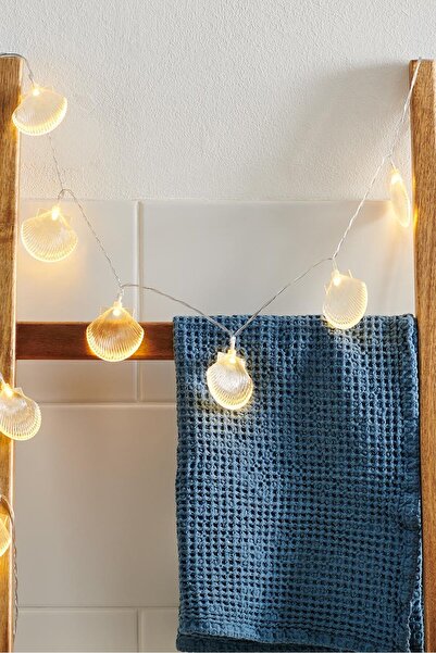 Tchibo سلسلة أضواء خرافية LED مع أصداف، لون أبيض