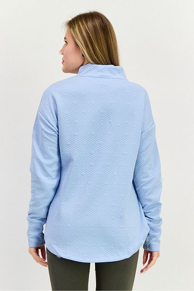 Nine West Women Sportswear Fit Long Sleeve Outdoor Sweatshirt, Blue