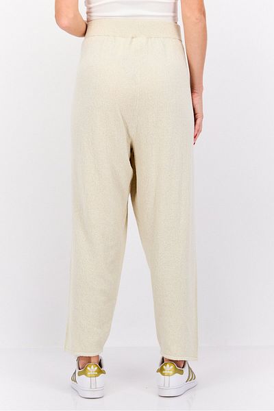 Monki Women Regular Fit Knitted Straight Leg Pants, Beige