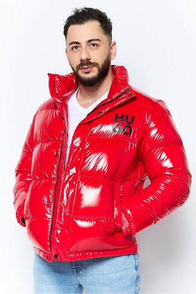 Hugo Boss Men Brand Logo Puffer Jackets, Red