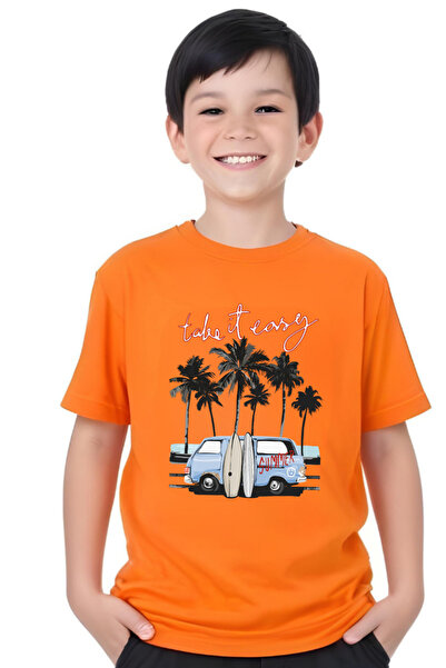 FYK COLLECTİON 3 Πακέτα Game-Easy-Born εμπριμέ μπλουζάκια για αγόρια κοντομάνικα