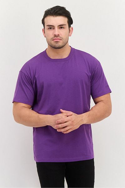 Esprit Men Crew Neck Short Sleeves Plain T-shirt, Purple
