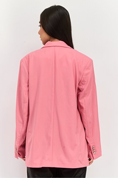 Tommy Icons Women Regular Fit Plain Blazer, Pink