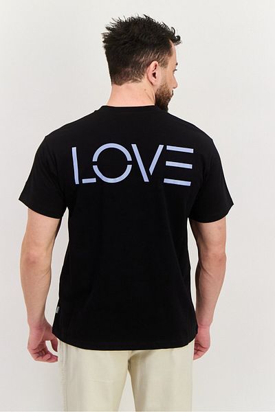 Esprit Men Crew Neck Short Sleeves Graphic Print T-shirt, Black