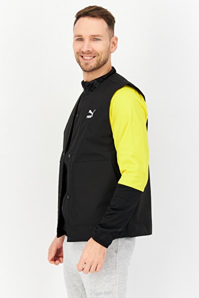 Puma Men Sportswear Fit Classic Gilet Embroidered Logo Vest Jacket, Black