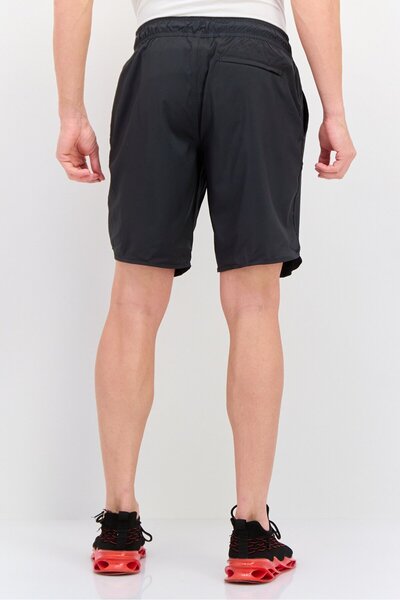 Vintage 1946 Men Sportswear Fit Plain Outdoor Shorts, Dark Grey