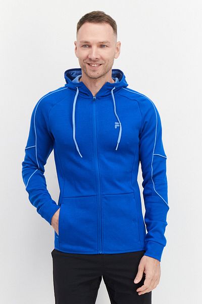 Fila Men Sportswear Fit Hooded Brand Logo Outdoor Hoodies, Blue