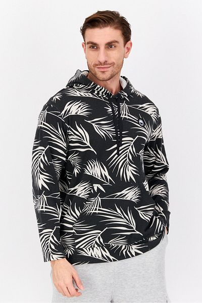 Hurley Men Hooded Long Sleeve Brand Logo Sweatshirt, Black