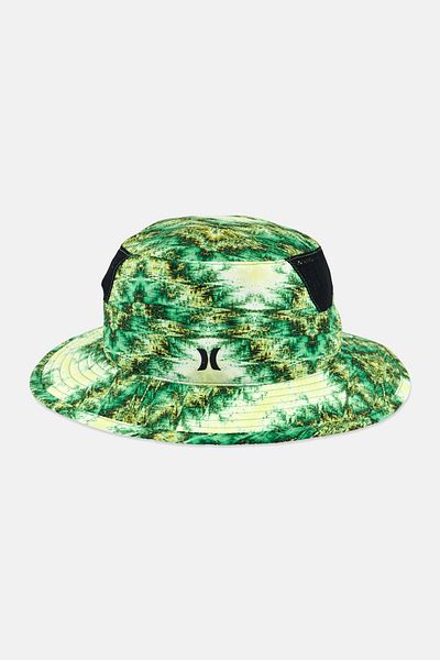 Hurley Men Brand Logo Bucket Hat, Green Combo