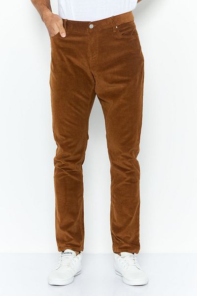 Michael Kors Men Parker Slim Fit Ribbed Corduroy Pants, Brown