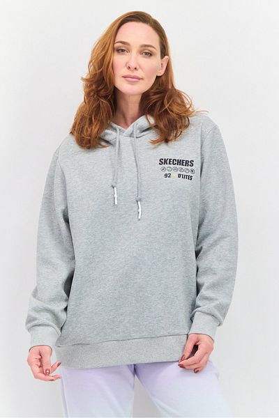 SKECHERS Women Sportswear Fit Long Sleeves Outdoor Sweatshirt, Grey