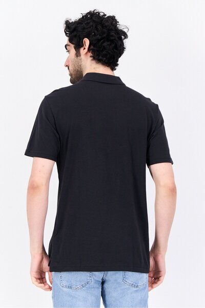 GAP Men Regular Fit Solid Short Sleeves Polo Shirt, Black