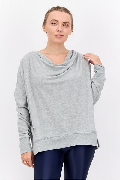 Jones of New York Women Hood Neck Heather Hoodie, Grey