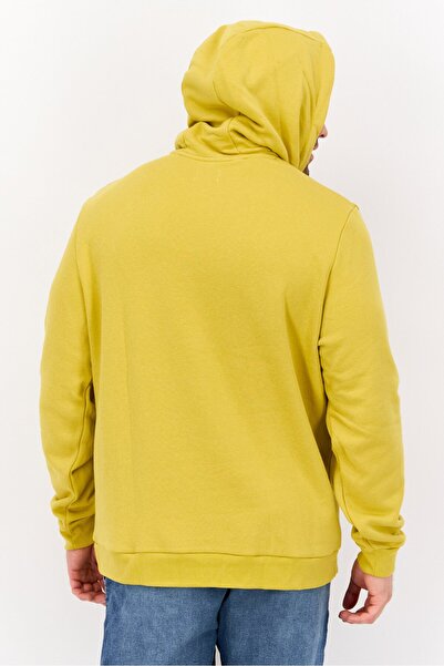 Esprit Men Hood With Drawstring Long Sleeve Brand Logo Sweatshirts, Mustard Yellow