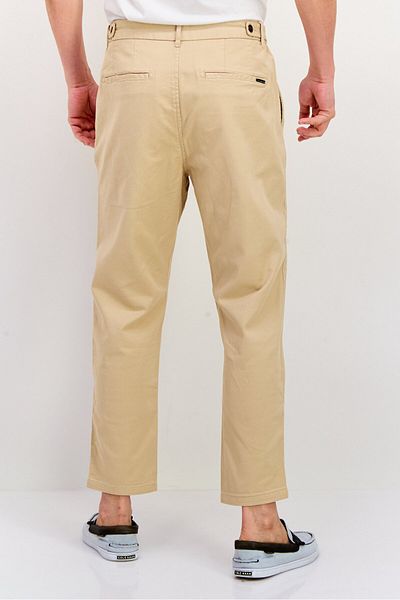 Scotch & Soda Men Tapered Fit Solid Fave Chino Pants, Beige