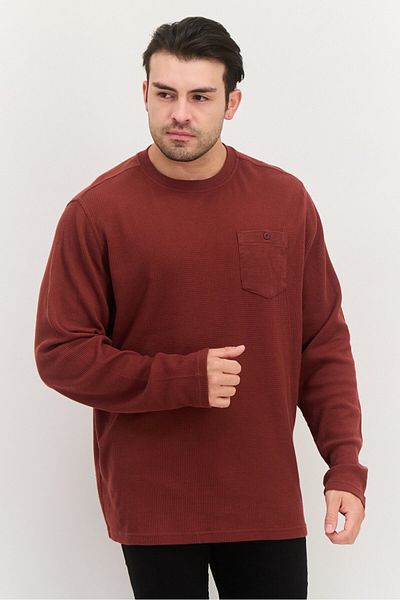 Hurley Men Sportswear Fit Long Sleeve Outdoor Sweatshirts, Rusty Brown