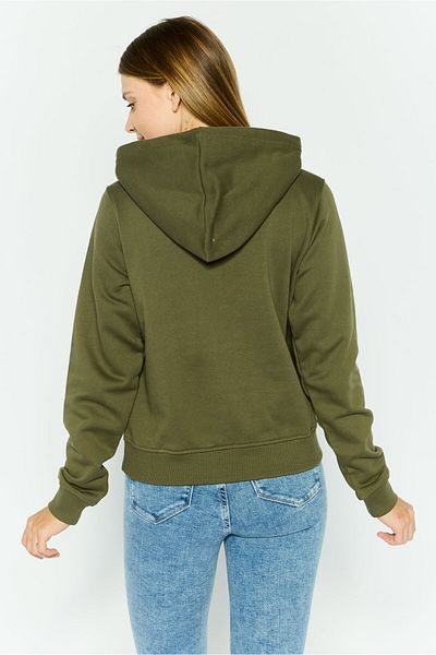 Diesel Women Hooded Brand Logo Long Sleeves Sweatshirt, Olive