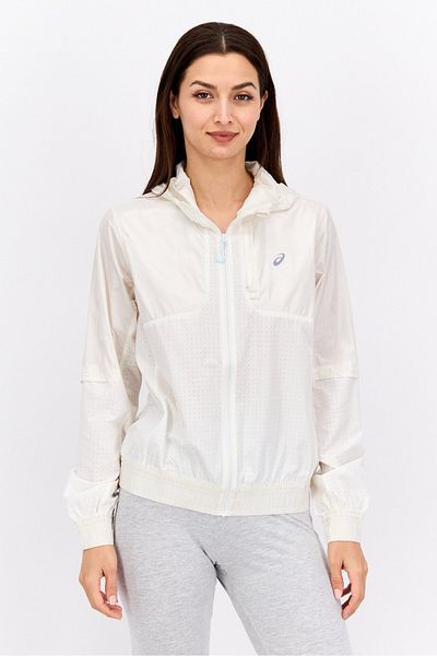Asics Women Regular Fit Running Jacket, Cream