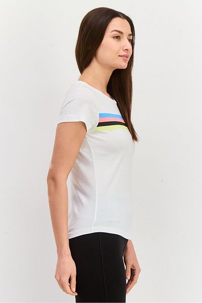 Puma Women Sportswear Fit Short Sleeve Outdoor T-shirt, White Combo