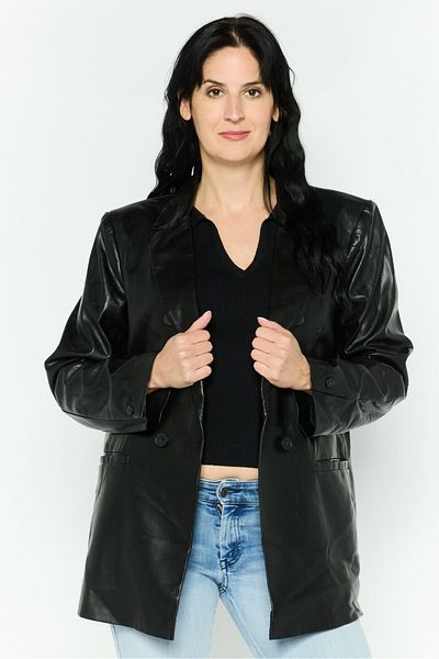 Dkny Women Regular Fit Solid Casual Blazer, Black
