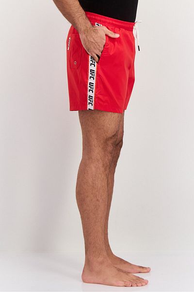 UFC Men Brand Logo Board Shorts, Red Combo