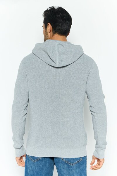 Michael Kors Men Hooded Embroidered Logo Sweater, Grey
