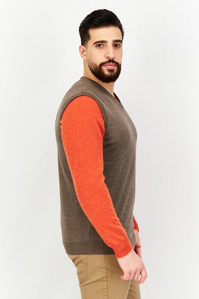 Sorbino Men V-neck Sleeveless Knitted Sweater Vest, Grey