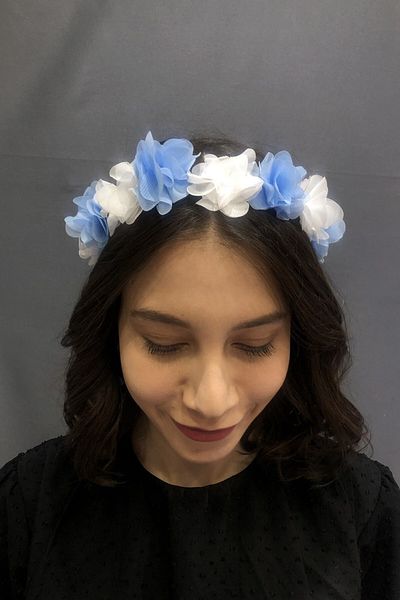 Hayalperest boncuk Baby Blue-white Laser Flower Crown