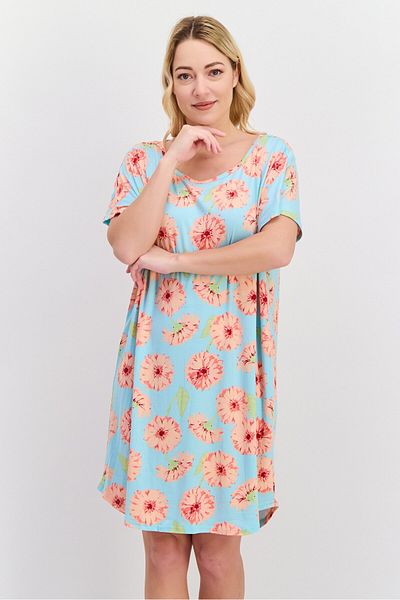 Christian Siriano Women 2 Pcs Printed Sleepwear Dress, Red