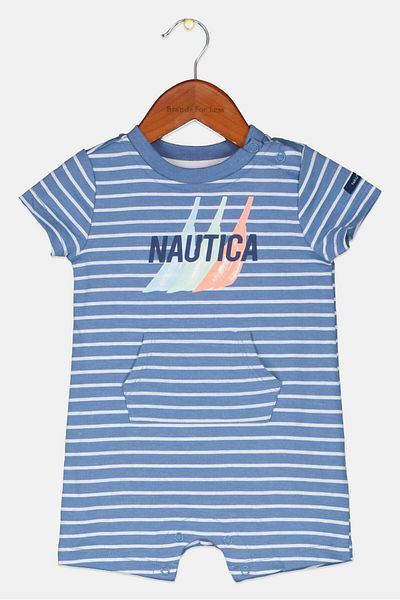 Nautica Toddlers Boy Brand Logo Short Sleeve Bodysuit, Lavender