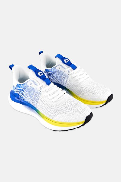 RBX Men Embroidered Mesh Lace Up Running Shoes, Multicolor