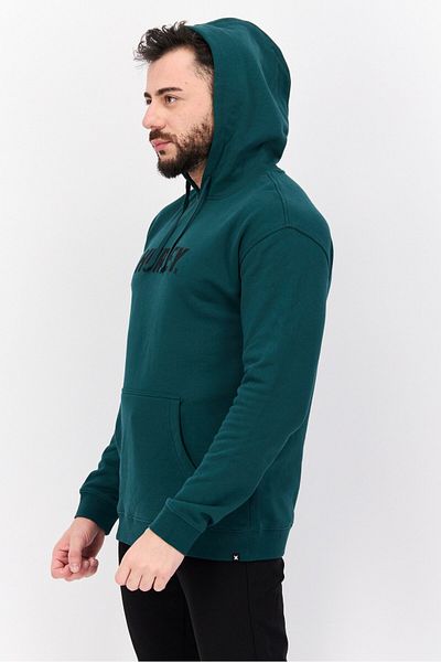 Hurley Men Brand Logo Long Sleeves Hooded Sweatshirt, Green