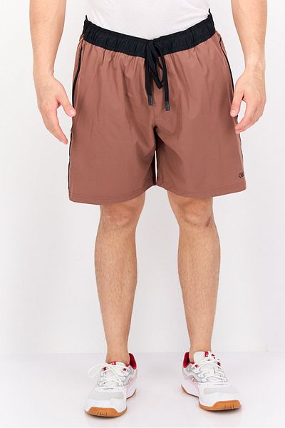 Legend Men Sportswear Fit 7 Inseam Drawstring Training Shorts, Brown