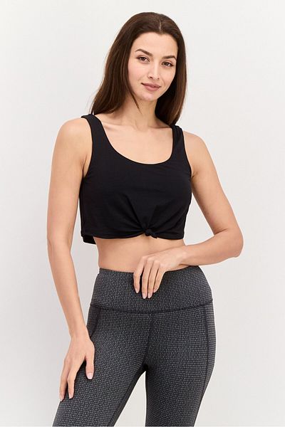 Gilly Hicks Women Scoop Neck Sleeveless Padded Top, Black