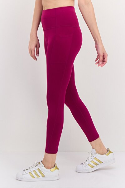 SKECHERS Women Sportswear Fit Solid Training Leggings, Purple