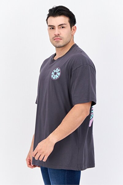 Lee Men Crew Neck Short Sleeve Brand Logo T-Shirts, Slate Grey