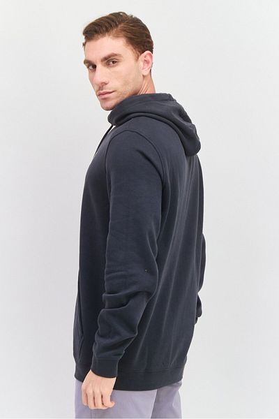 Hurley Men Hooded Long Sleeve Brand Logo Sweatshirt, Dark Grey
