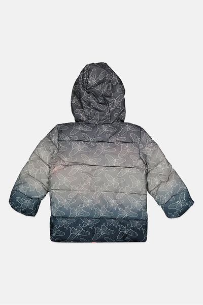 Limited Too Toddlers Girl Allover Print Puffer Jacket, Grey