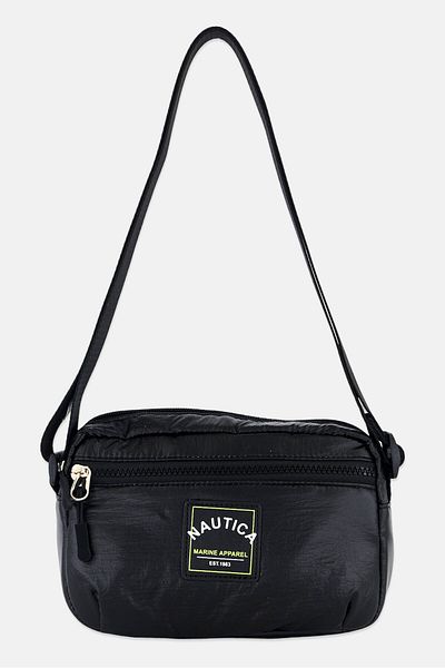 Nautica حقيبة كروس بودي بشعار العلامة التجارية للنساء 21 طول × 16 ارتفاع × 8 عرض سم، أسود
