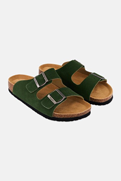 Algspar صندل رجالي من الفلين سهل الارتداء، أخضر