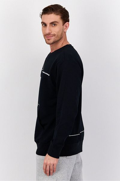 SKECHERS Men Sportwear Fit Graphic Print Long Sleeves Outdoor Sweatshirt, Black