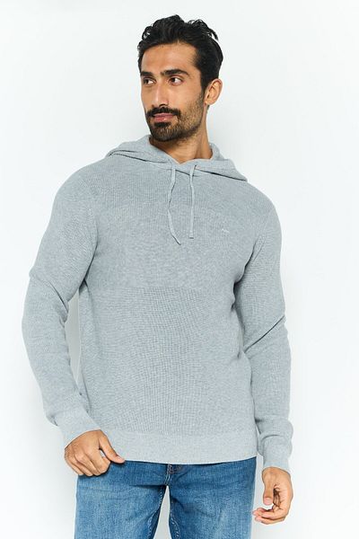 Michael Kors Men Hooded Embroidered Logo Sweater, Grey