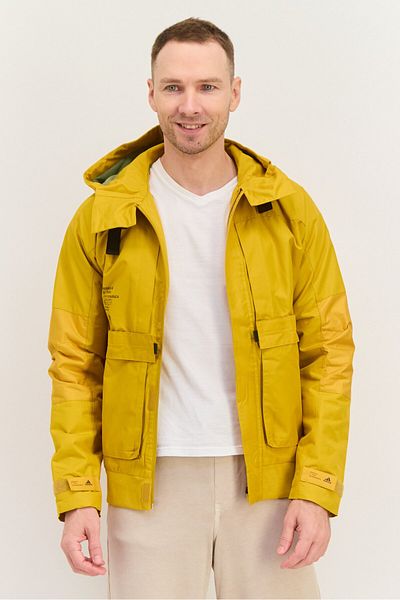 adidas Men Sportswear Fit Long Sleeves Outdoor Jacket, Gold
