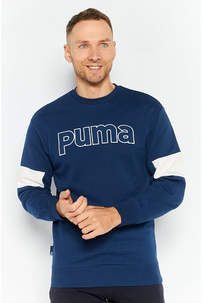 Puma Men Relaxed Fit Long Sleeve Outdoor Sweatshirt, Navy Blue