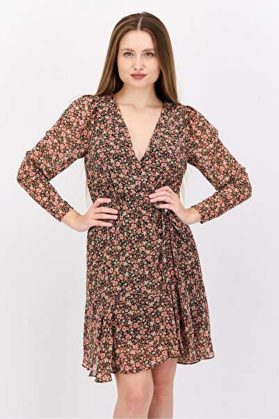 Black Tape Women Floral Print Mini Dress, Multicolor