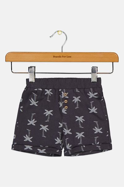 Cool Club Toddlers Boy Allover Print Shorts, Dark Grey